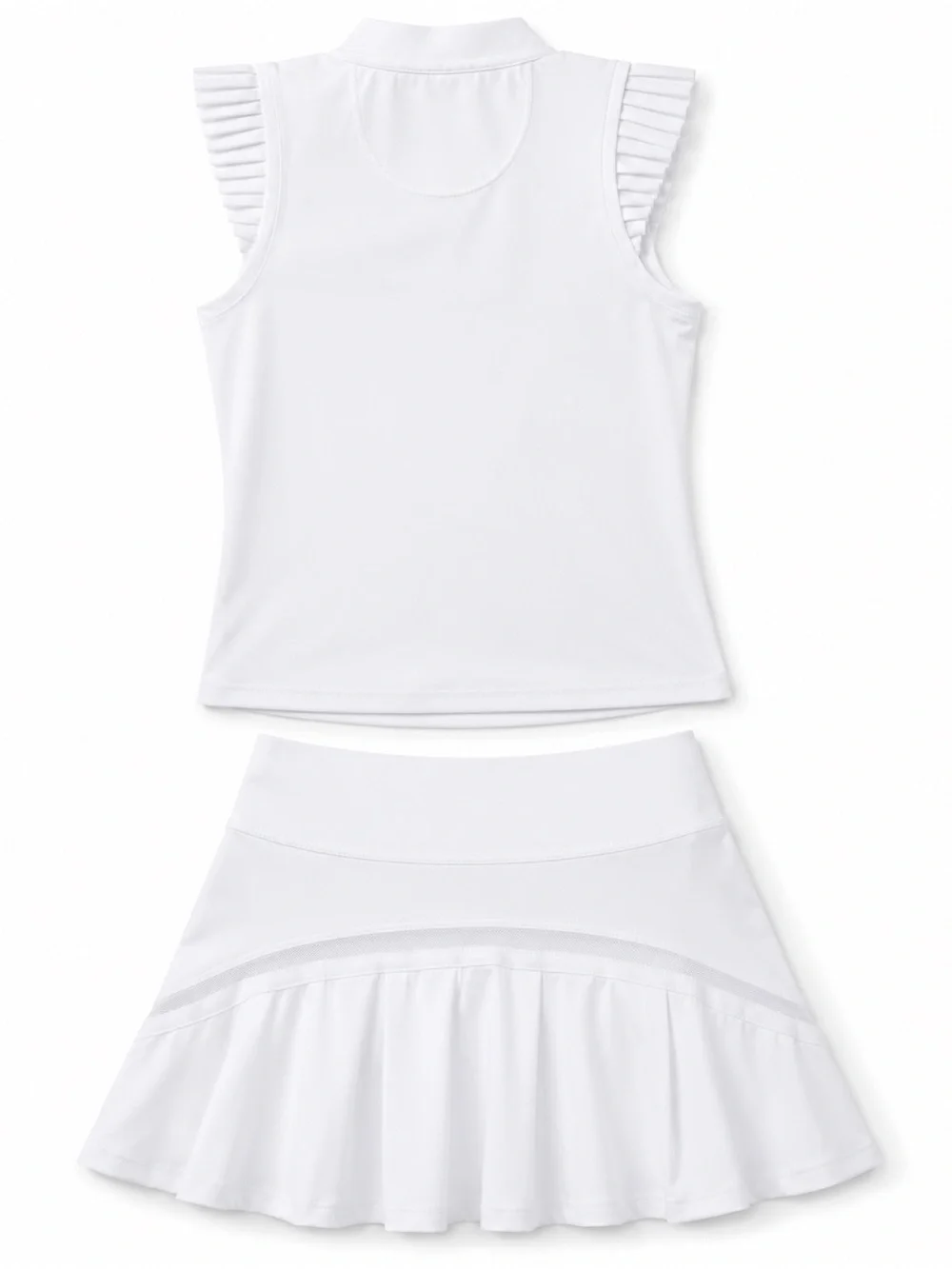 NWT Girls Lucky in Love White Tennis Top/Pleated Skort Set XS/6 MSRP $102